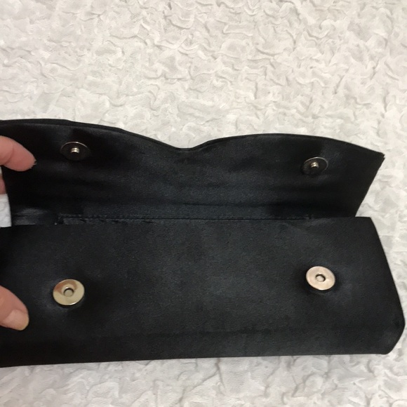Black Silk with Rhinestones Clutch - Picture 9 of 9